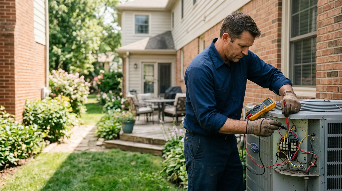 HVAC technician working near Huntington Beach, CA